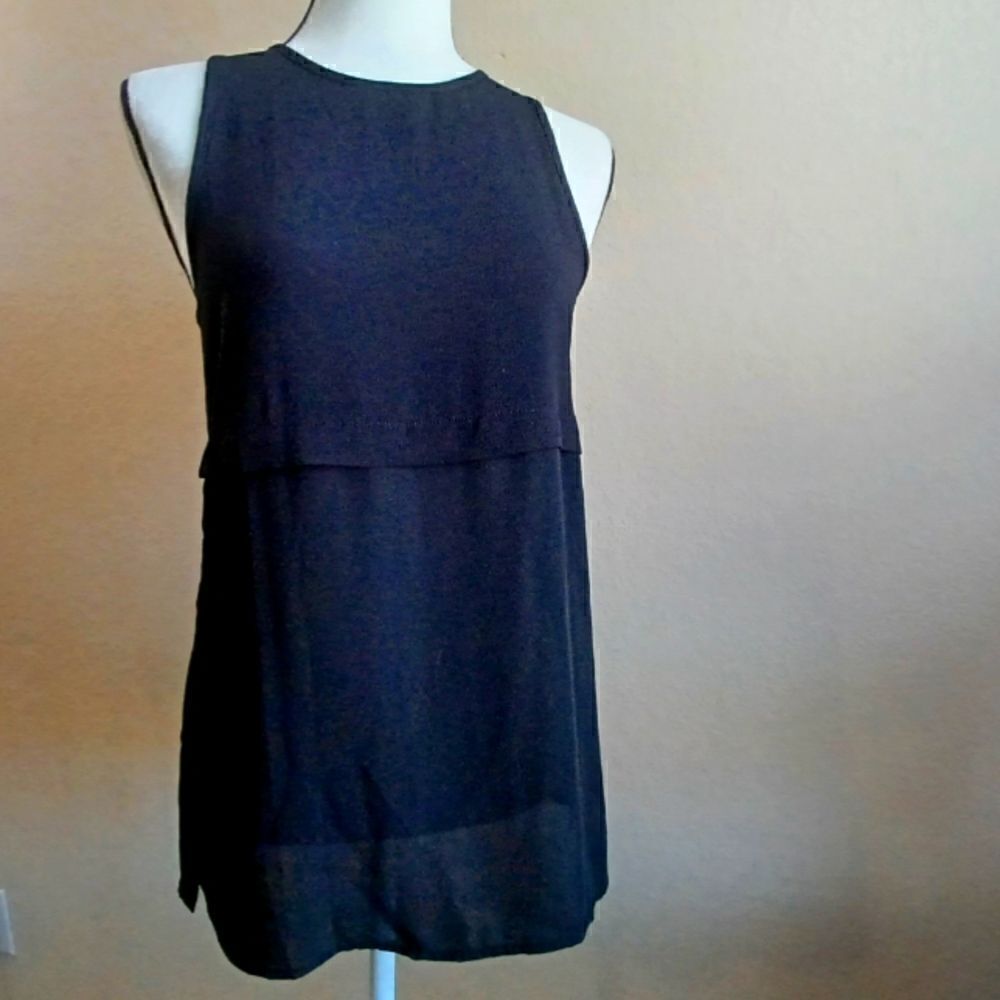 Papermoon black blouse silver exposed zipper